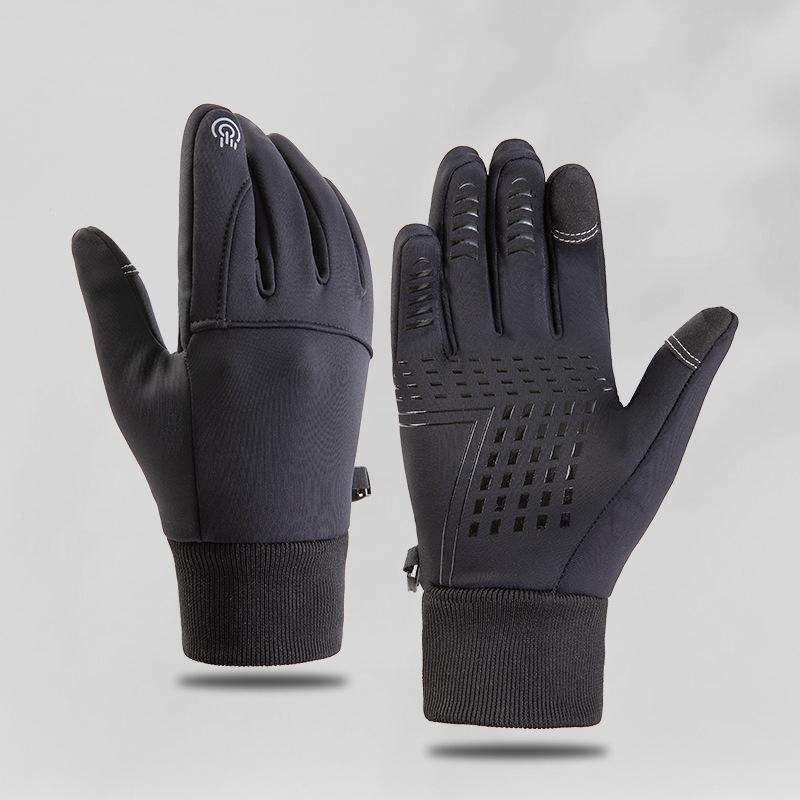 

Mary Gloves: winter warm outdoor cold weather fleece-lined cycling anti-slip touchscreen gloves XL чорний
