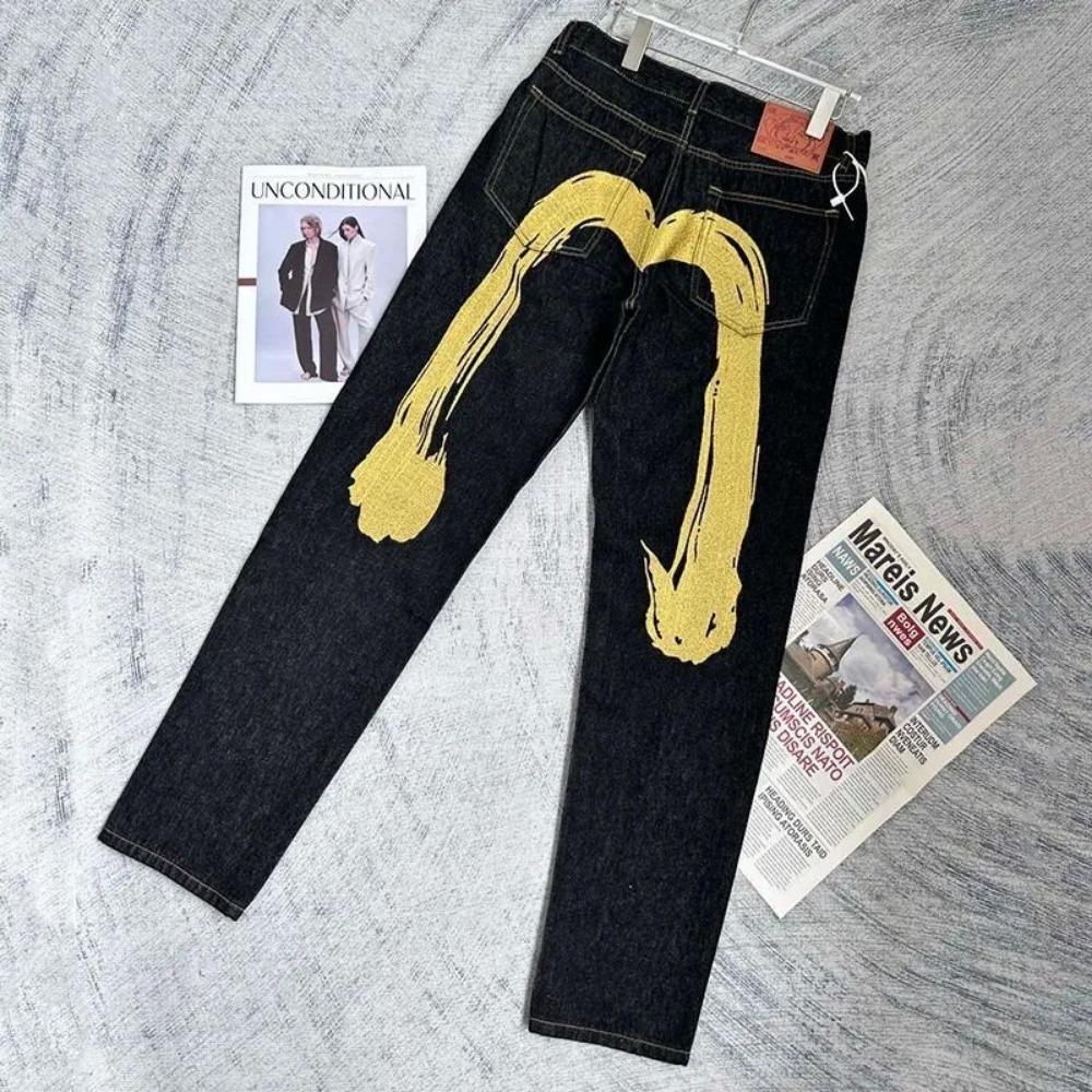 RogueWave Street Fashion Jeans Harajuku Y2K New Hip Hop Straight Leg Pants