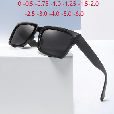 Colorful Square Sunglasses Prescription Eyewear Sport Anti-Glare Nearsighted Spectacles Diopter -0.5 -0.75 To -6