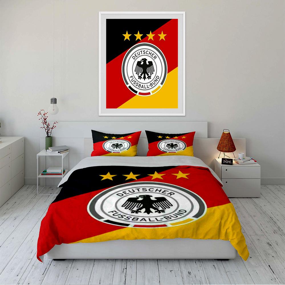 German Football Team Bedding Set Bedding Duvet Cover Set Duvet Cover Pillowcases Home Decor (1 * Duvet Cover 2 * Pillowcases, Without Duvet Insert)