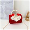 Lovely Red Velvet Tiger Head Handbag For Girls Trendy Crossbody Bag For Kids