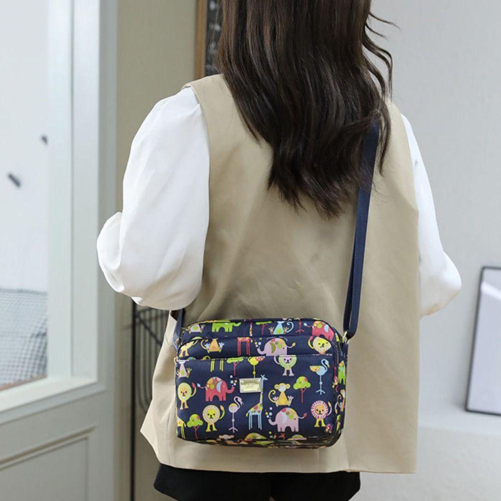 Niche Design Zipper Crossbody Bag Three-layer Small Phone Bag Simple Shoulder Bag  Girls