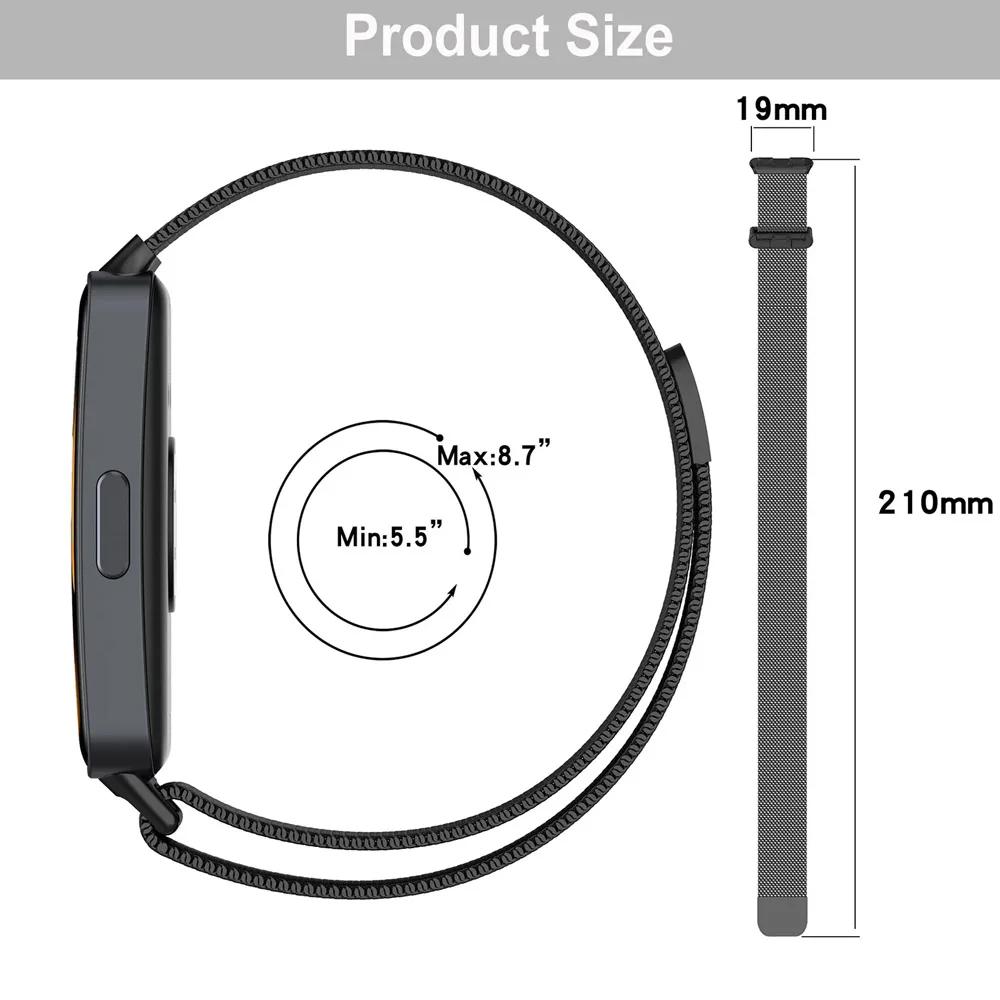 Mailänder Schleife Armband für Huawei Band 10 9 8 Magnetisches Metall Edelstahl Armband Armband Huawei Band 11/11 Pro Zubehör
