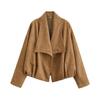 Frühling 2026 neue europäische und amerikanische grenzüberschreitende Damenbekleidung Wildleder-Textur-Effekt Wickeljacke w09 12047