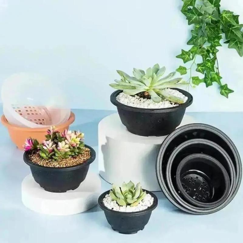 1Pcs Large New Succulent Pot Plastic Round Succulent Flower Pot Dwarf Pot Horticultural Flowerpot Balcony Flower Basket