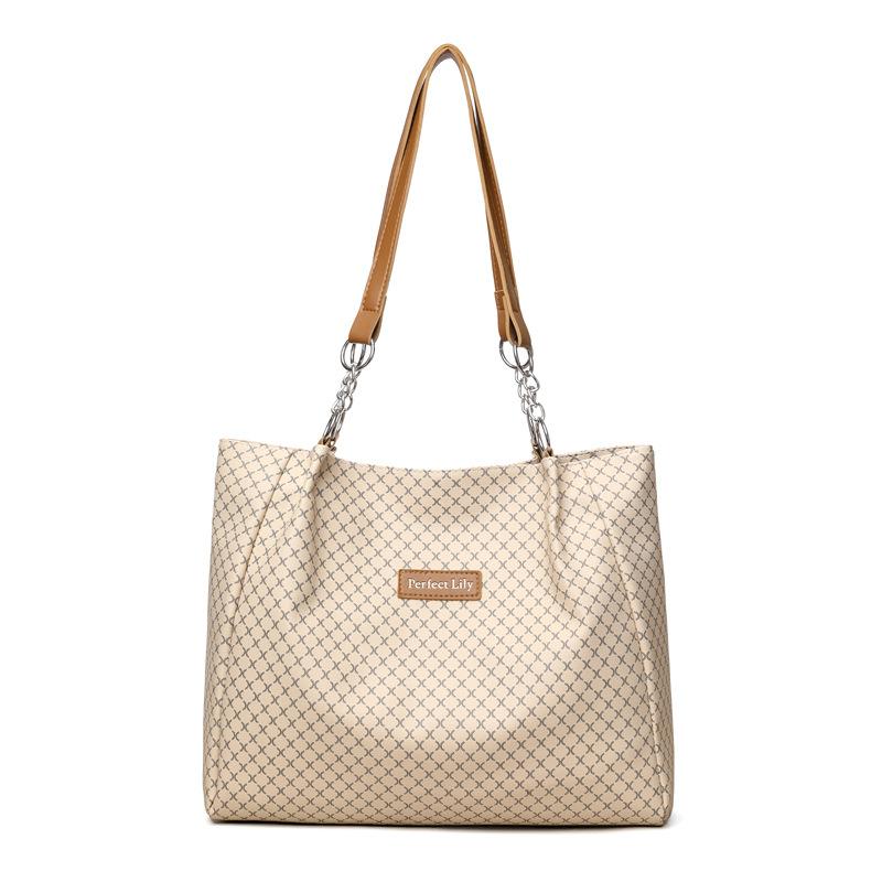 Spring and Summer New Printed Retro Casual Large-capacity Tote Bag Daily Shoulder Bag Underarm Bag Women's Bag