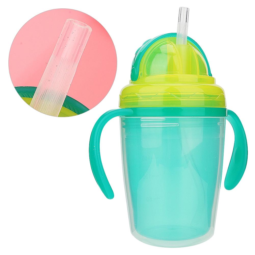 Baby Cup Bottle Straw Water Feeding Portable Handle Training Drinker Accessories (Pink)