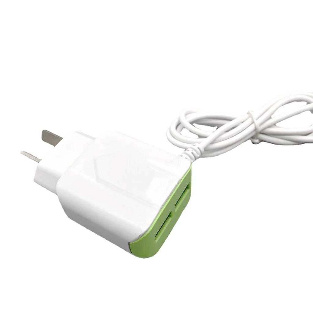Argentina Standard Cable Mobile Phone Charging Head 5V1A Dual-port Android Head Charger