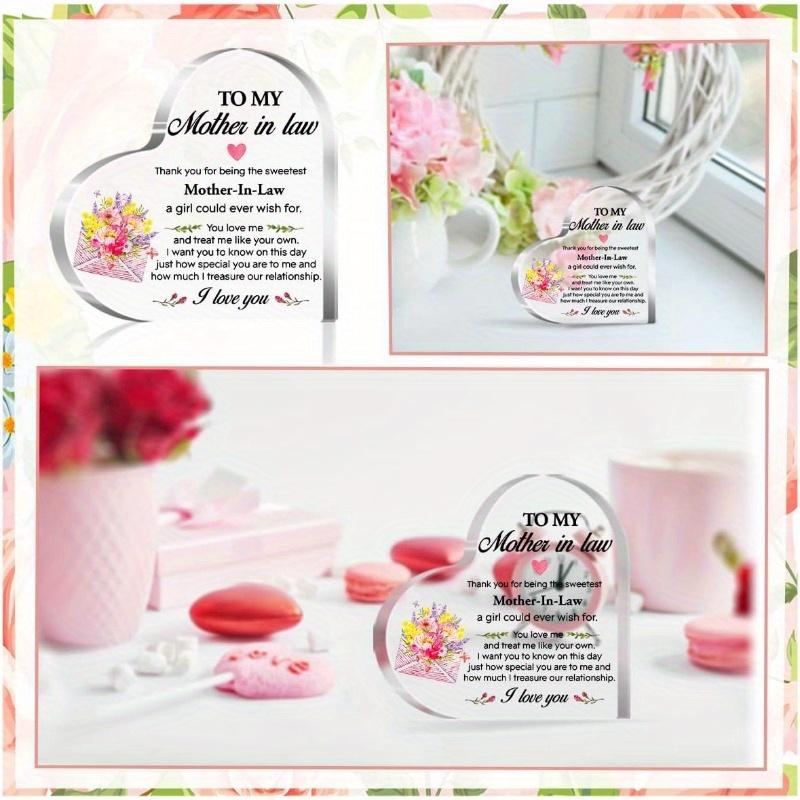 Mother-in-Law Birthday Gift: Acrylic Heart Plaque ("Thank You For Being") – From Daughter-in-Law.