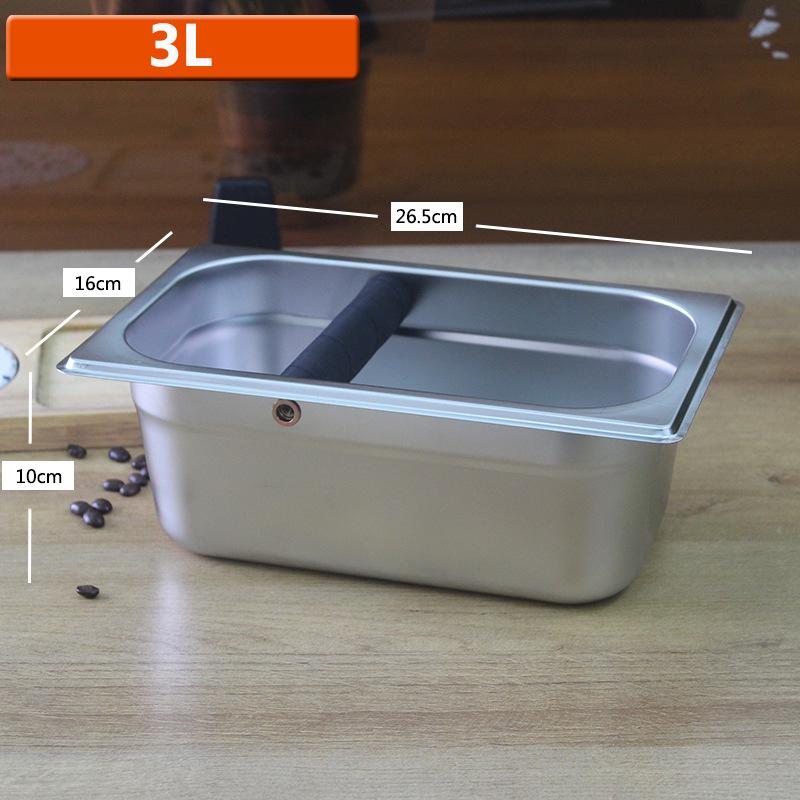 Coffee Knock Box,Espresso Dump Bin,Coffee Powder Residue Bin,Stainless Steel Espresso Knock Box Built-in Container Coffee Ground