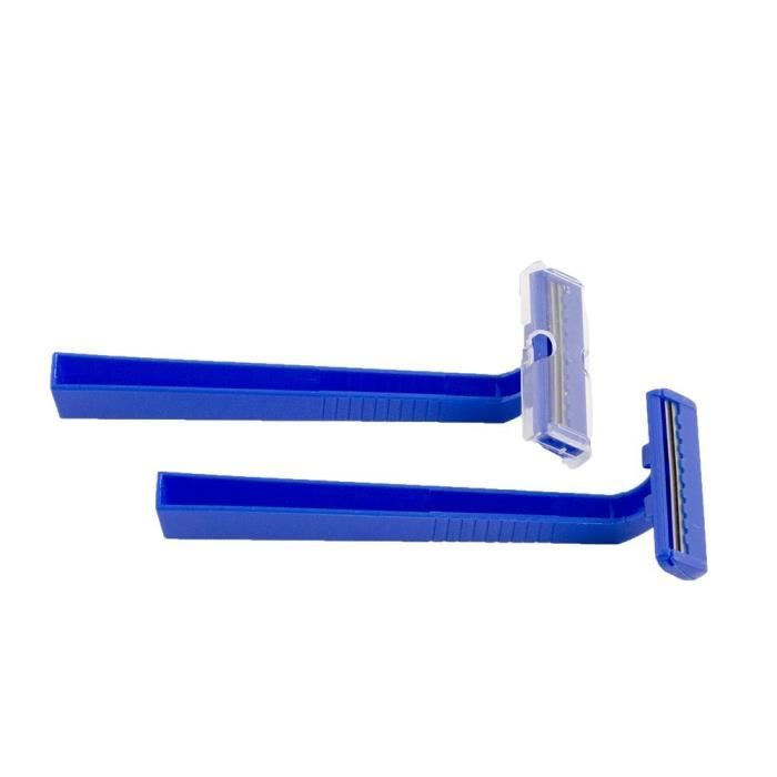 Teqler Rasoir jetable rase chaque longueur de poil délicatement, sûrement et sans irritations, bleu (pack de 100) - T-370650