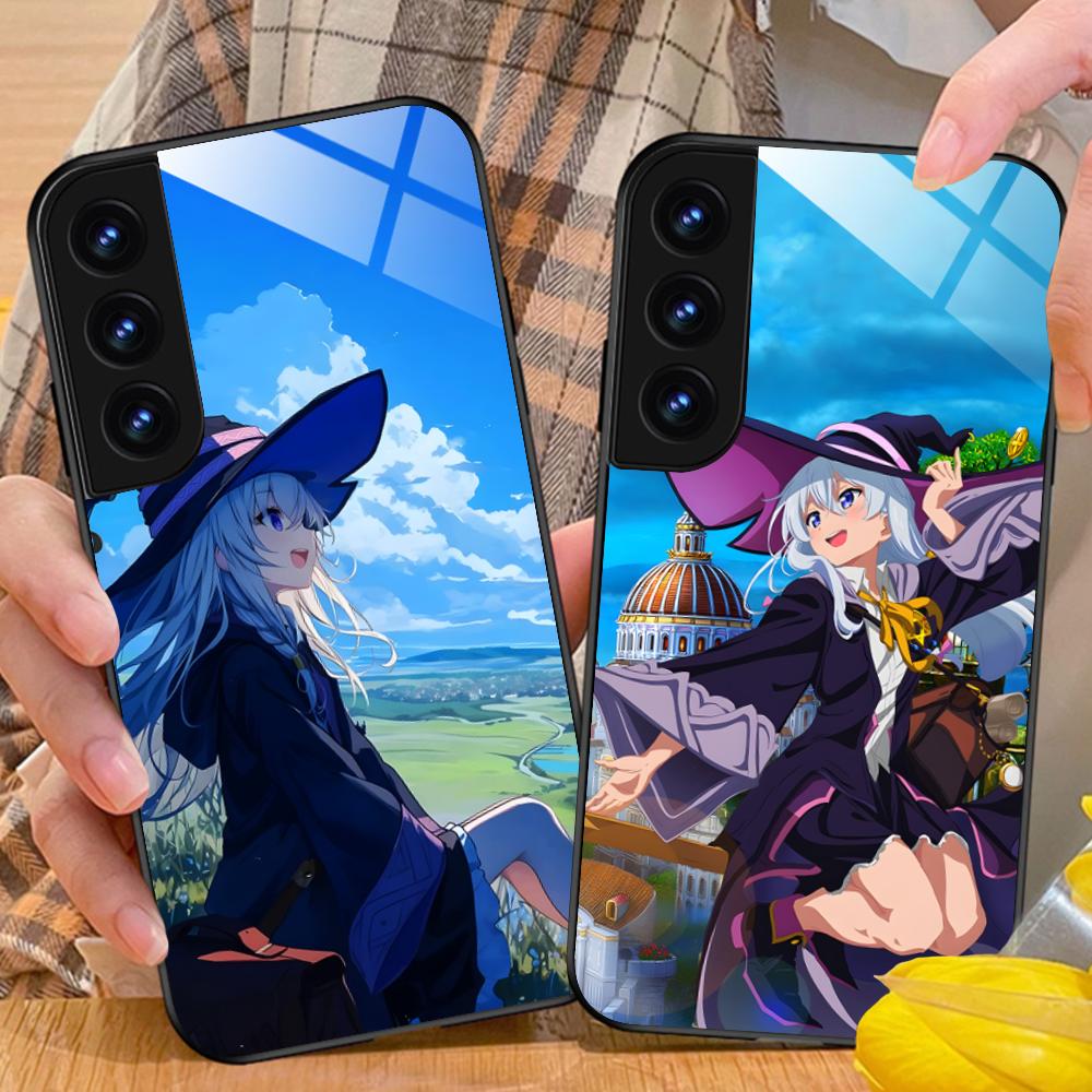 Wandering Witch Elaina Glass Mobile Phone Case for Samsung Galaxy A56 55 54 53 52 51 36 35 34 23 16 15 5G Colorful Cover