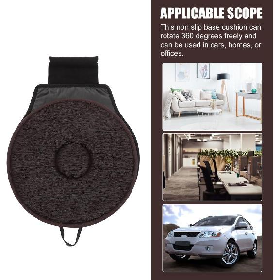 360 Degree Rotating Seat Cushion for Car with Anti-Slip Base Lightweight Breathable Pad for Elderly Pregnant Women Portable Swivel Cushion for Home