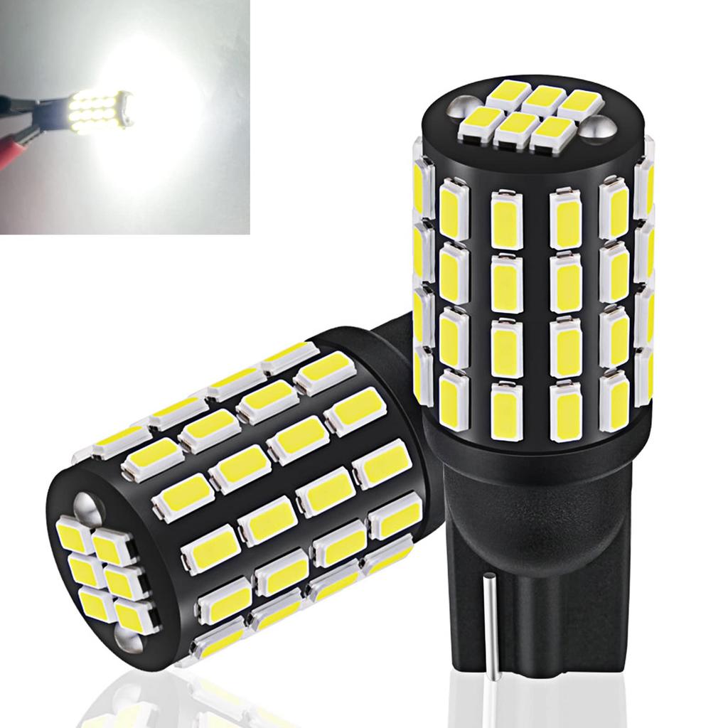 TORIBIO T10 LED Super Bright Position 54 LEDs White Wedge Vehicle Inspection Set of 2 Lamps, (3014 LEDs), 50,000-Hour Lifespan, DC12V-24V, Bulbs,