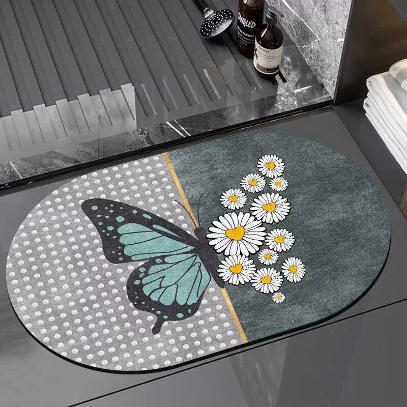Bathroom special floor mat, diatom mud absorbent quick-drying carpet, household toilet, bathroom door non-slip foot pad