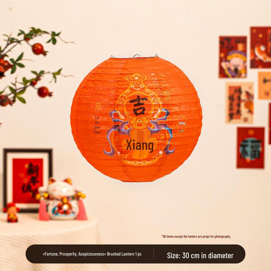 Chinese Red Lantern Hanging Ornament: Festive Flocked Bonsai Decor for New Year and Spring Festival