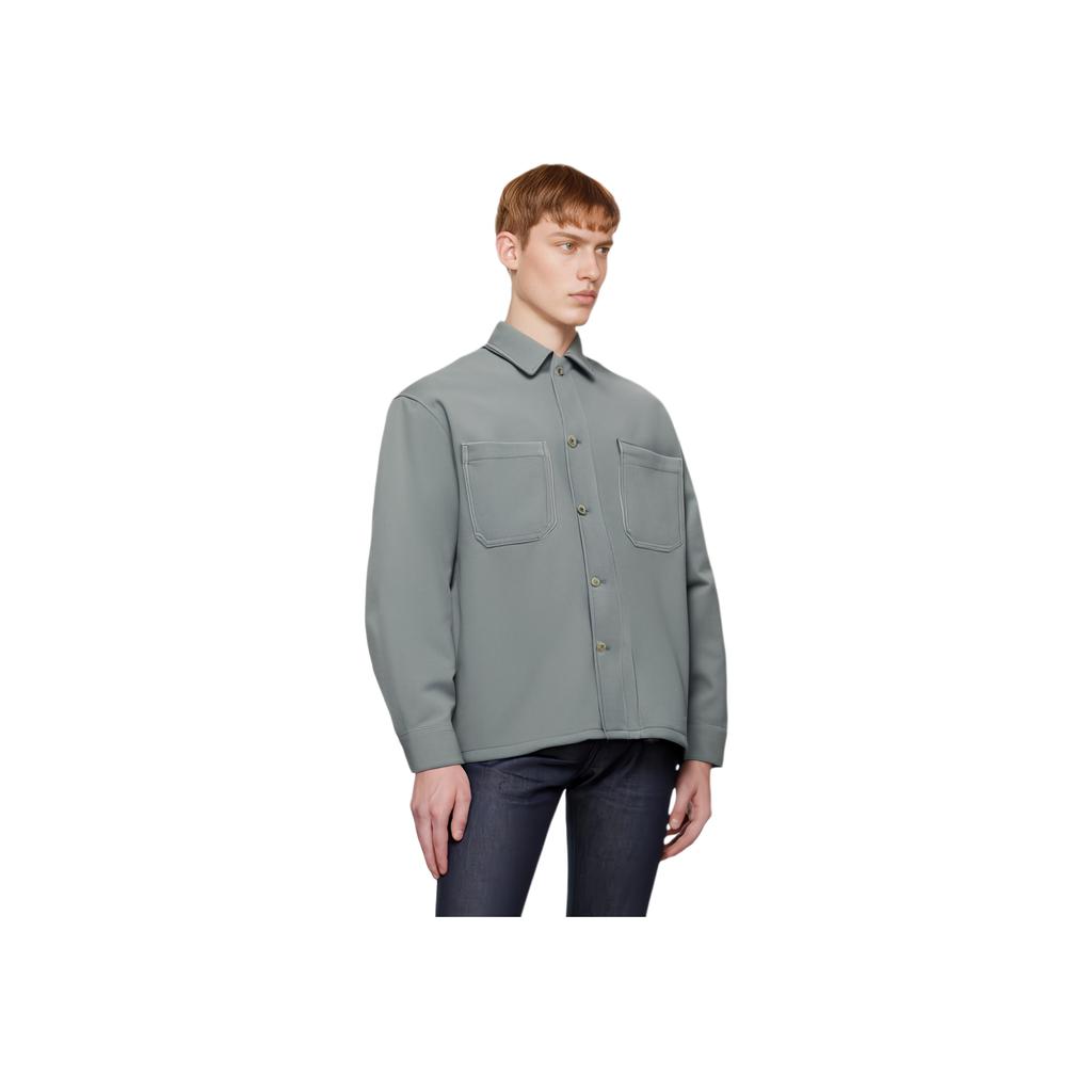 Kith Felted Jersey Ace Buttondown Brine Men Tops Green KHM031819-5014