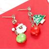 1 Pair Asymmetric Earring Stud Christmas Tree Santa Claus Dangle Earrings Festive Costume Ear Jewelry for Women Girls