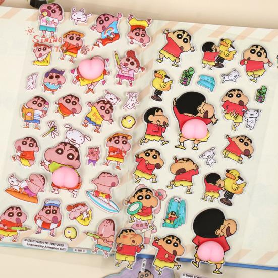 Anime Character 3D Stickers Cute Butt Puffy Stickers for Phone Case Decoration Squishy Sticker Set for Crafts & Journals
