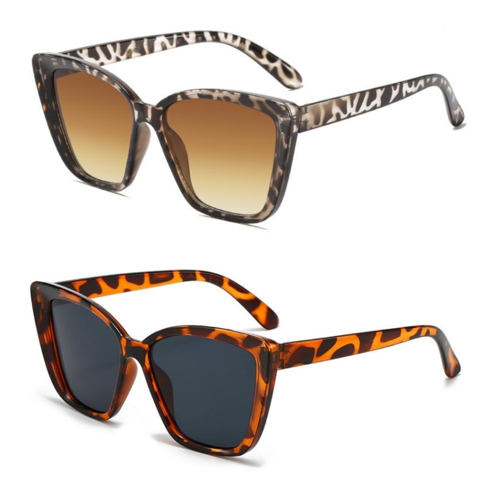 2026 New Fashion Cat Eye Sunglasses for Women Retro Leopard Print Trendy Sun Glasses Female Luxury Designer Black Shades UV400
