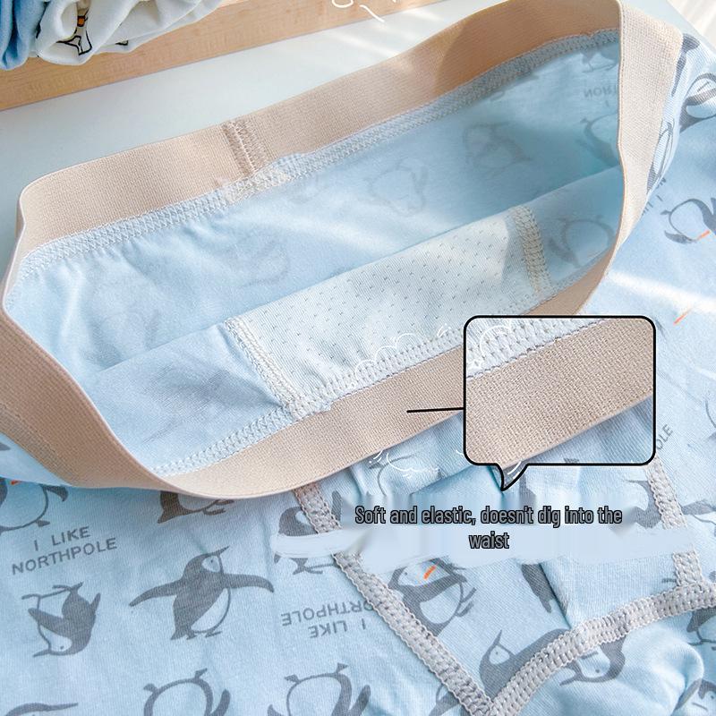 Children's Summer Cotton Boxer Briefs (Class A) for Boys Aged 9-12 - No Pinch Design.