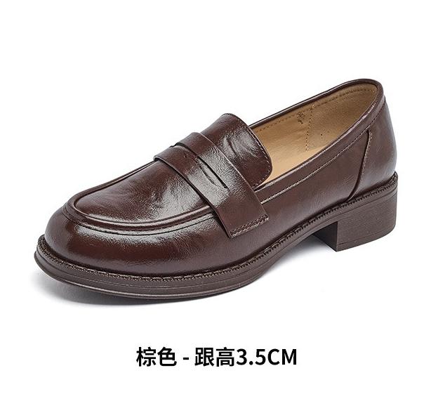 Лоферы Женские Осень и Зима Ретро Однотонные Туфли-лодочки Женские Новые Британский Стиль Маленькие Кожаные Туфли Велюровые Хлопковые Туфли Женские 34 коричневый