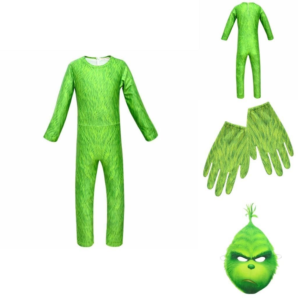 Eye-catching Grinch Cosplay Costume For Kids Perfect For Halloween Parties!