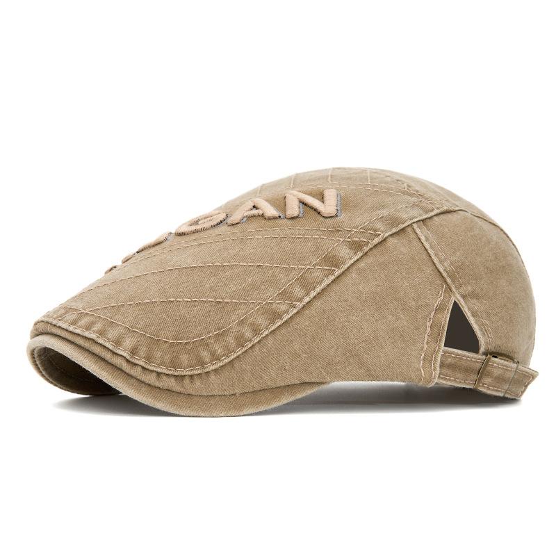 Forward Hat Men's Spring Summer British Vintage Peaked Cap Letter Embroidered Beret Sun Hat Newsboy Hat