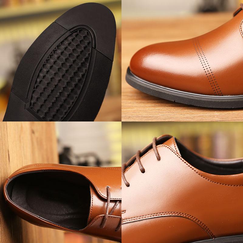 Formal Height Increasing Shoes Man Taller Elevator 6CM Invisible Insole For Men Heighten Increased Oxfords Business Lift
