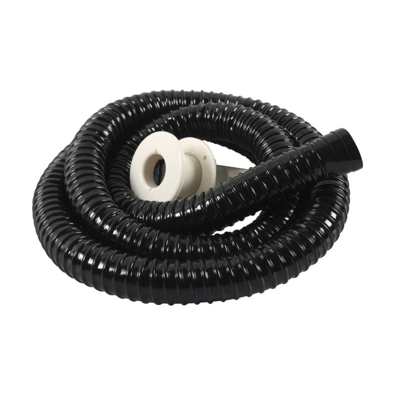High Efficiency Marine Bilge Pump Hose Plumbing Kit 1-1/8 Inch with Elbow Thru Hull Scupper Fit for Safe and Dry Boating