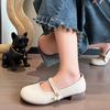 New summer shoes women's shoes single shoes soft sole thick heel with skirt Mary Jane shoes small leather shoes