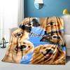 1PC Custom Name Dogs Circle Sky flannel blanket versatile,all-season throw suitable for the living room,bedroom,camping,travel,and gift