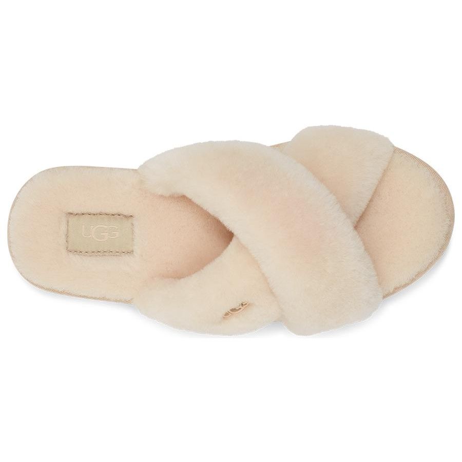 UGG Women's Ayana Fluffy Cross Strap Natural 1138116-NAT