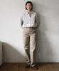 ANOTHER OFFICE WOMEN W. Peachskin Curved Pants (Light Khaki)