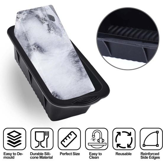 2 stk/sett Isbrett Lekkasikker Fleksibel Tykk Ikke-klebrig Gjenbrukbar Stor Kapasitet Ingen deformasjon Ekstra stor isblokkform Isbad Isbitform