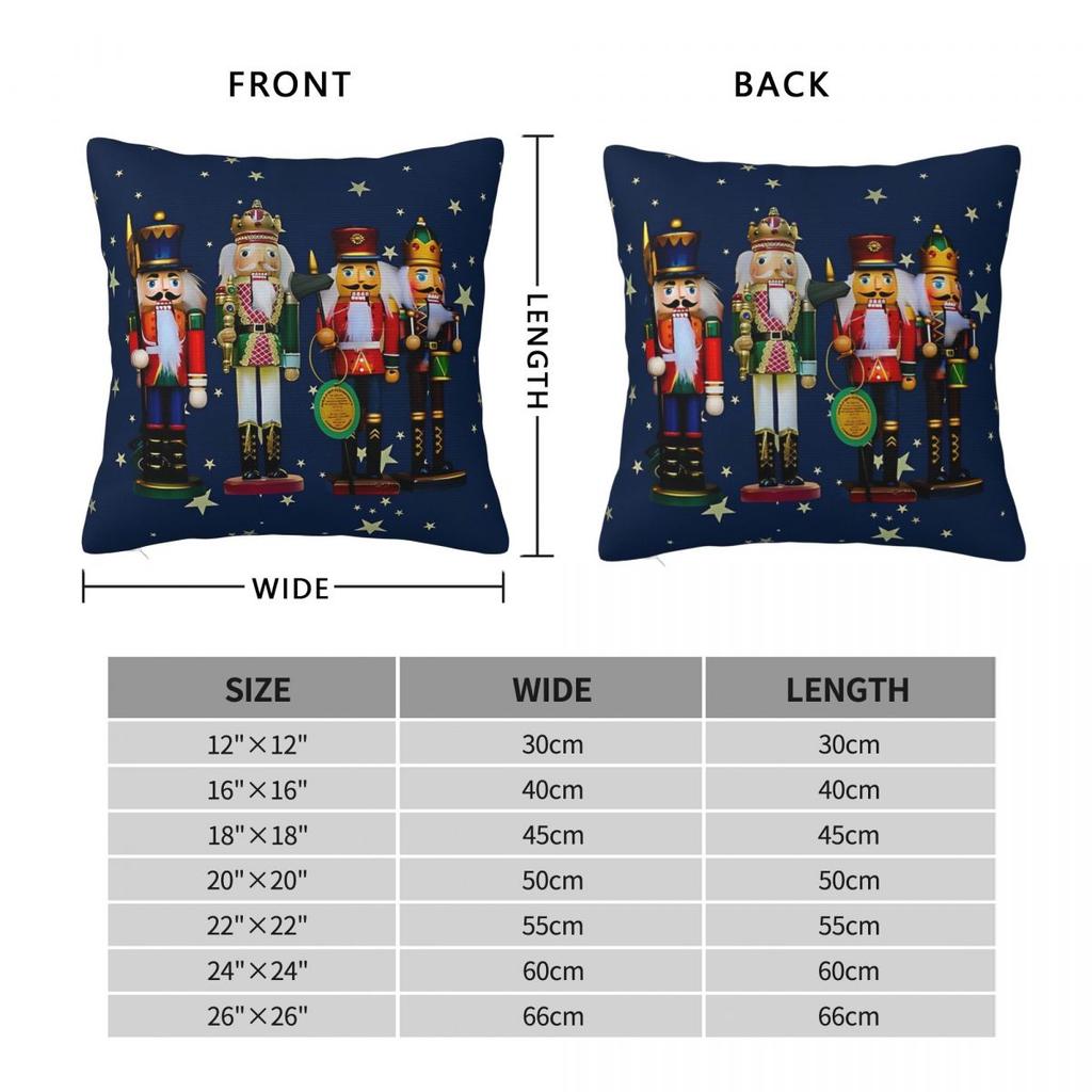 Holiday Nutcrackers Christmas Tree Pillowcase Printed Polyester Cushion Cover Decoration Pillow Case Cover Car Zipper 18''