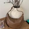 Retro Simple Solid Color PU Leather Women's Shoulder Bags Versatile Ladies Dumpling Bag Large Capacity Female Crossbody Bag