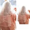 Classical White Wedding Veils with Bride To Be Letter Print Double Layer Bride Veils for Formal Event Wedding Photography