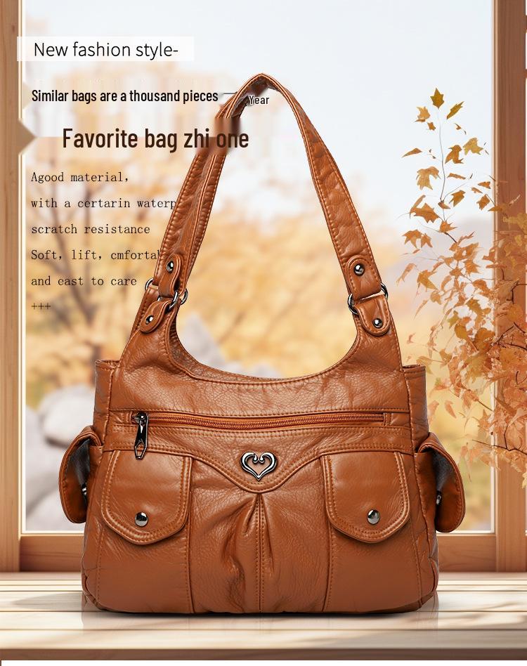 2023 Patchwork PU Crossbody Shoulder Bag for Women - European and American Style, Large Capacity Handbag