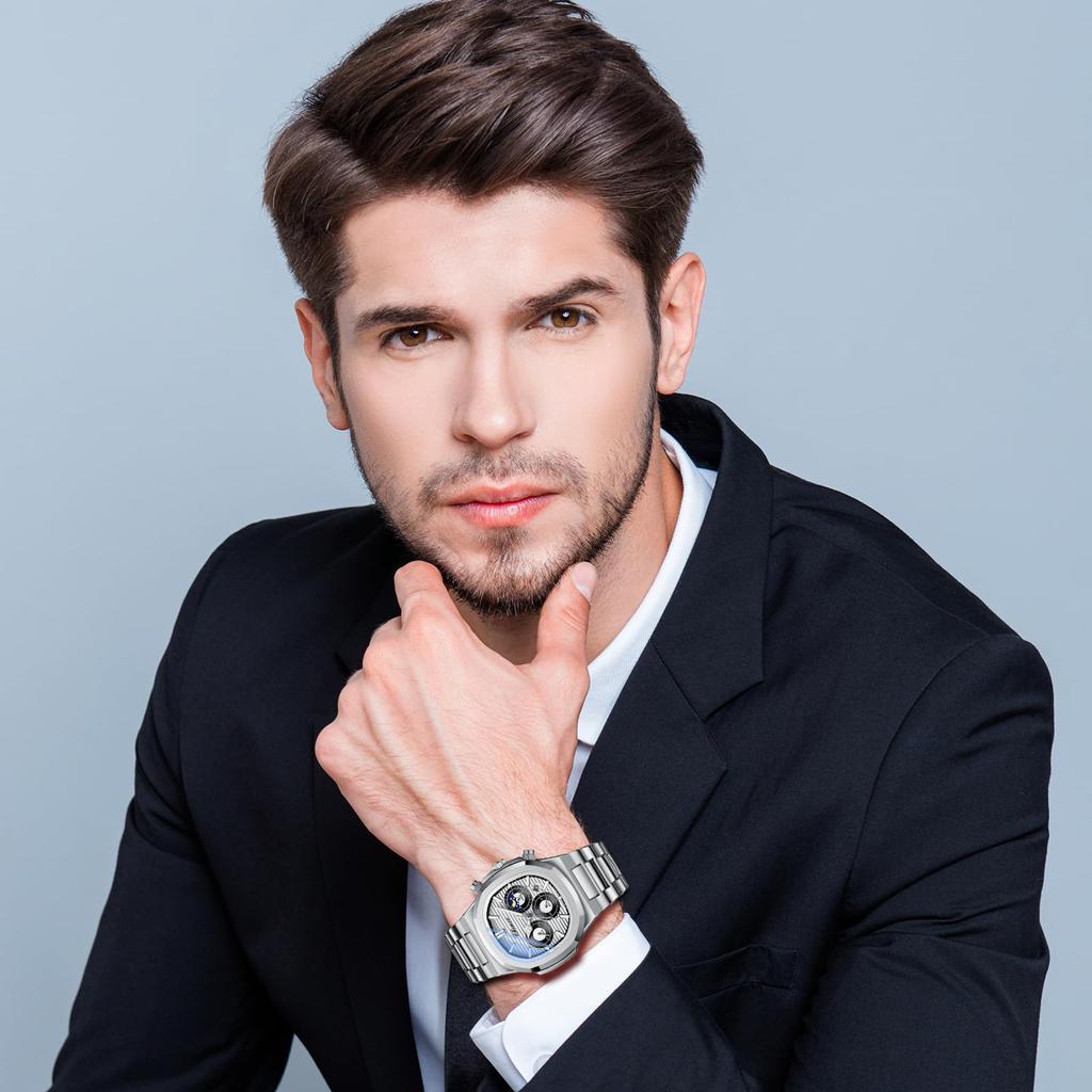 Stylish Waterproof Watch with Small Analog Luminous Stainless Steel Quartz Fashion Accessory Perfect for or As a Boyfriend Gift Men's Seconds