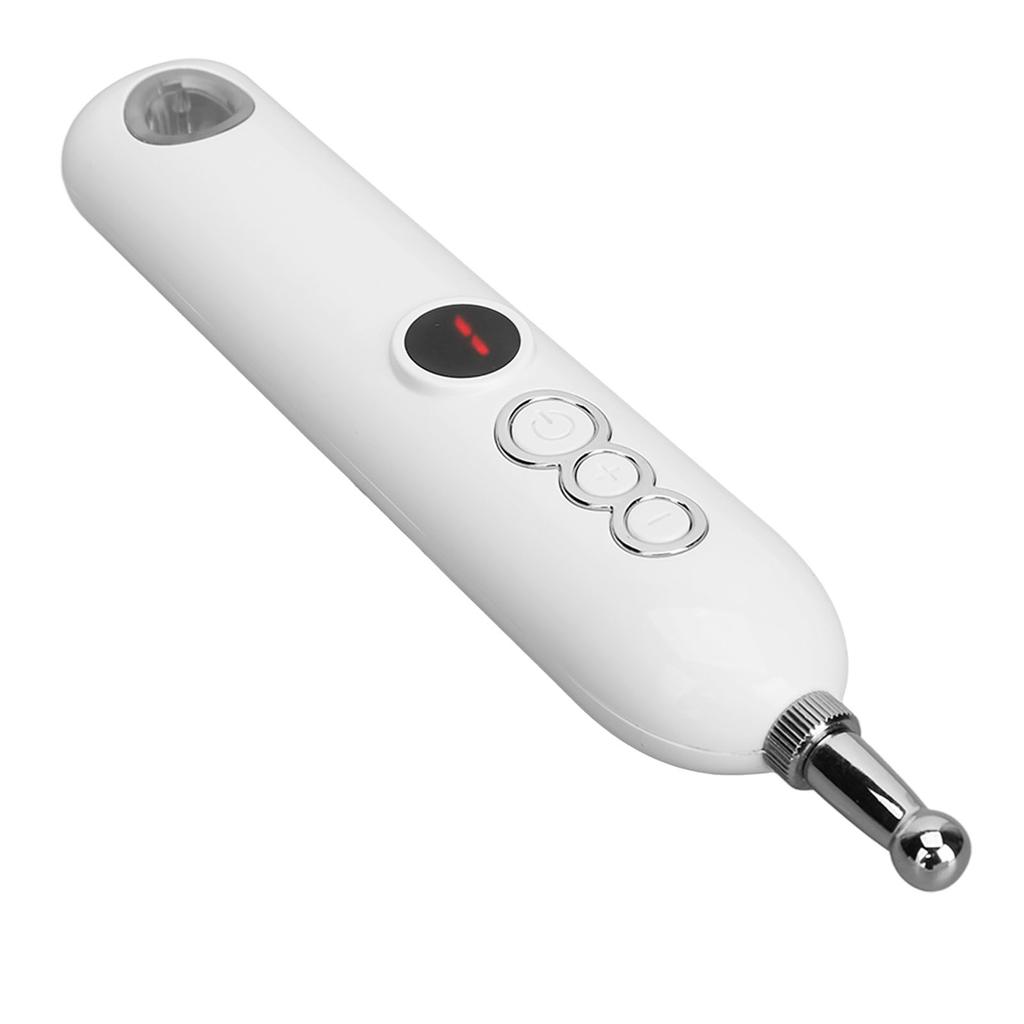 Electric Acupuncture Massage Pen 9 Strength Rechargeable Acupoint Meridians Massager Pen with 2 Heads
