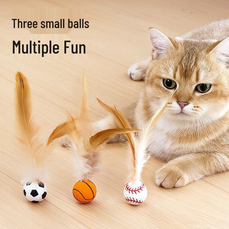 Elastic Feather Cat Toy: Self-Play Interactive Boredom Relief Shuttlecock Ball