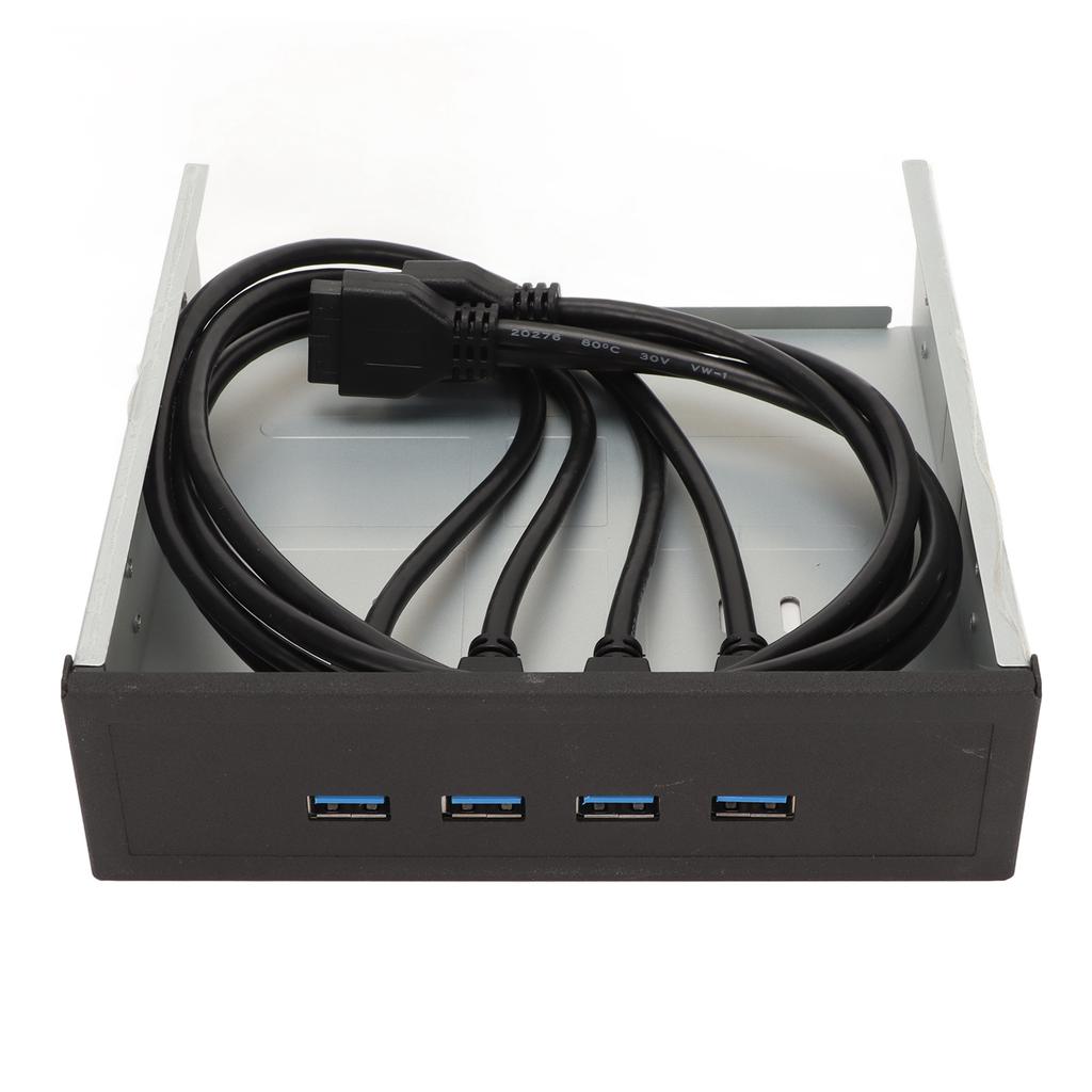 5.25in USB 3.0 Front Panel Hub 4 Ports 5Gbps High Speed 19pin USB Front Panel Hub for PC Computer