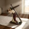 Resin Cross Sculpture Resin Table Ornament Entryway Counter Small Figurine