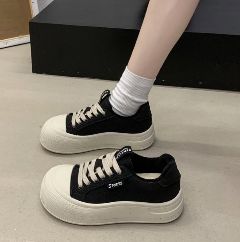 

Casual Shoes for Women s Warm Board Shoes 2026 Winter Cotton Shoes Leisure Durability Support Training Women Ballet Sneakers 35 чёрный
