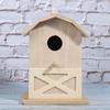Mini Outdoor Wooden Bird House Nesting Cage Accessory for Garden Patio Decoration Ornament