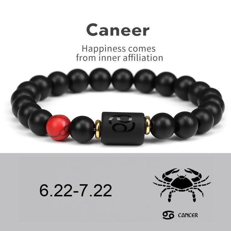 

1 шт. Браслеты с 12 знаками зодиака для мужчин и женщин, эластичный браслет из натуральных камней, представляющий подарок на День святого Валентина, день рождения 18cm