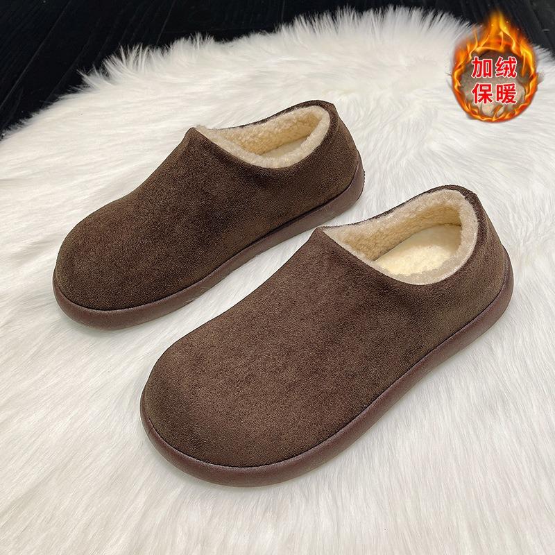 [sheii] Wool small potatoes~ Baotou inner height increase fluffy slippers women's cotton shoes
