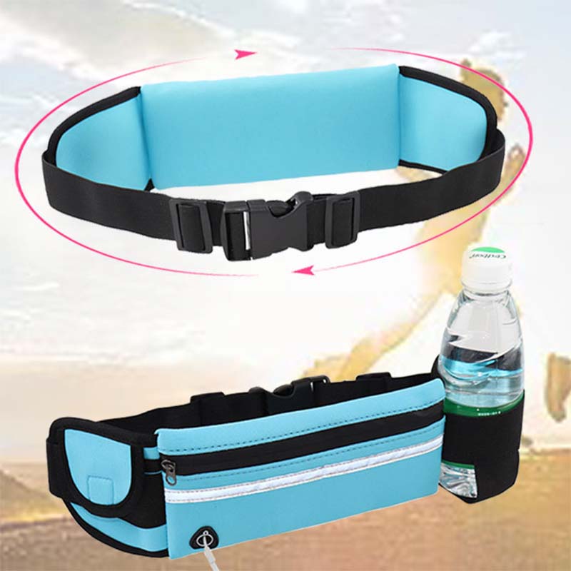 Unisex Sports Waist Bag with Reflective Strip Waterproof Shockproof Close-Fitting Phone Bag Outdoor Running Cycling Waist Pack