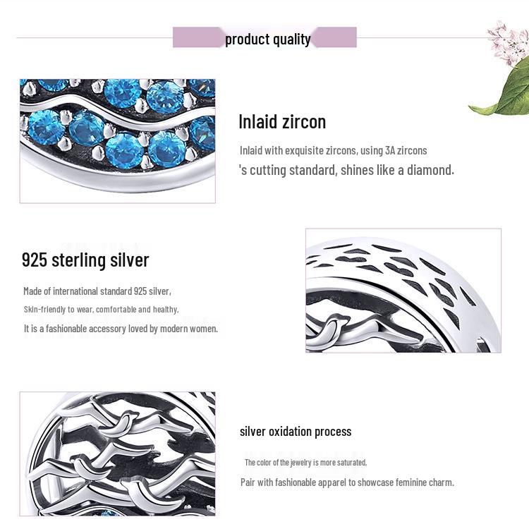 DIY Jewelry Accessories: Beaded S925 Sterling Silver Seagull Bracelet Beads SCC1454